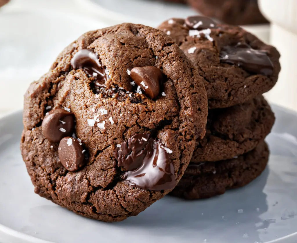 Soft Batch Double Chocolate Chip Cookies